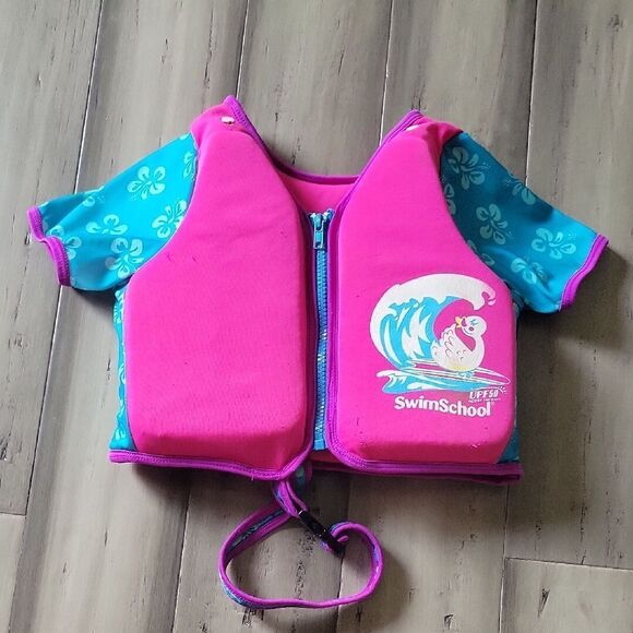 Pink and Blue Kids Swim Vest - Picture 1 of 2